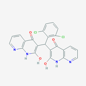 3-[(2,6-dichlorophenyl)-(2-hydroxy-4-oxo-1H-1,8-naphthyridin-3-yl)methyl]-2-hydroxy-1H-1,8-naphthyridin-4-one