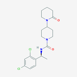 molecular formula C19H25Cl2N3O2 B7042724 N-[(1S)-1-(2,4-dichlorophenyl)ethyl]-4-(2-oxopiperidin-1-yl)piperidine-1-carboxamide 