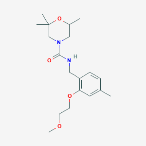 molecular formula C19H30N2O4 B7042770 N-[[2-(2-methoxyethoxy)-4-methylphenyl]methyl]-2,2,6-trimethylmorpholine-4-carboxamide 
