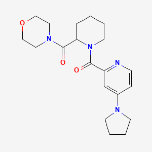 molecular formula C20H28N4O3 B7042777 Morpholin-4-yl-[1-(4-pyrrolidin-1-ylpyridine-2-carbonyl)piperidin-2-yl]methanone 