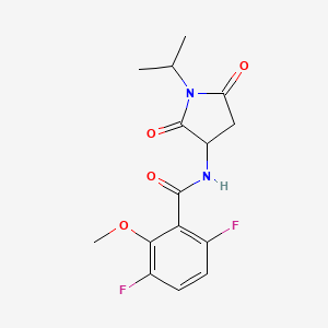 molecular formula C15H16F2N2O4 B7042793 N-(2,5-dioxo-1-propan-2-ylpyrrolidin-3-yl)-3,6-difluoro-2-methoxybenzamide 