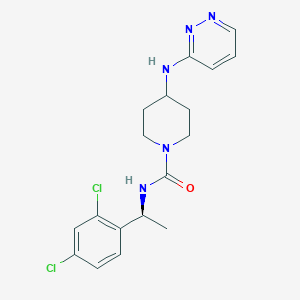 molecular formula C18H21Cl2N5O B7042831 N-[(1S)-1-(2,4-dichlorophenyl)ethyl]-4-(pyridazin-3-ylamino)piperidine-1-carboxamide 