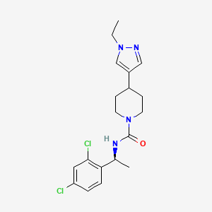molecular formula C19H24Cl2N4O B7042835 N-[(1S)-1-(2,4-dichlorophenyl)ethyl]-4-(1-ethylpyrazol-4-yl)piperidine-1-carboxamide 