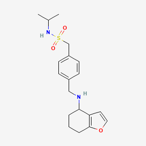 molecular formula C19H26N2O3S B7042978 N-propan-2-yl-1-[4-[(4,5,6,7-tetrahydro-1-benzofuran-4-ylamino)methyl]phenyl]methanesulfonamide 