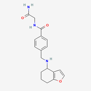 molecular formula C18H21N3O3 B7042988 N-(2-amino-2-oxoethyl)-4-[(4,5,6,7-tetrahydro-1-benzofuran-4-ylamino)methyl]benzamide 