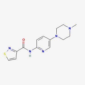 molecular formula C14H17N5OS B7043101 N-[5-(4-methylpiperazin-1-yl)pyridin-2-yl]-1,2-thiazole-3-carboxamide 