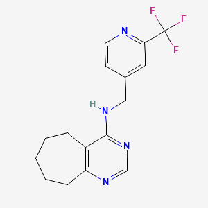 molecular formula C16H17F3N4 B7043223 N-[[2-(trifluoromethyl)pyridin-4-yl]methyl]-6,7,8,9-tetrahydro-5H-cyclohepta[d]pyrimidin-4-amine 