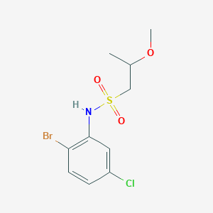 molecular formula C10H13BrClNO3S B7043252 N-(2-bromo-5-chlorophenyl)-2-methoxypropane-1-sulfonamide 