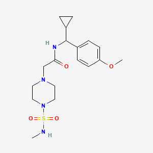molecular formula C18H28N4O4S B7043267 N-[cyclopropyl-(4-methoxyphenyl)methyl]-2-[4-(methylsulfamoyl)piperazin-1-yl]acetamide 