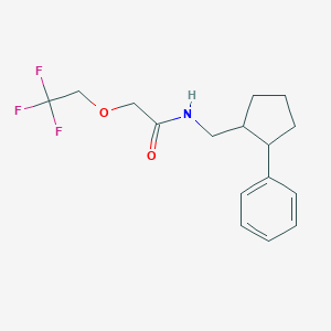molecular formula C16H20F3NO2 B7043286 N-[(2-phenylcyclopentyl)methyl]-2-(2,2,2-trifluoroethoxy)acetamide 