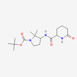 molecular formula C17H29N3O4 B7043404 Tert-butyl 2,2-dimethyl-3-[(6-oxopiperidine-2-carbonyl)amino]pyrrolidine-1-carboxylate 