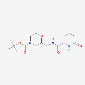 molecular formula C16H27N3O5 B7043422 Tert-butyl 2-[[(6-oxopiperidine-2-carbonyl)amino]methyl]morpholine-4-carboxylate 