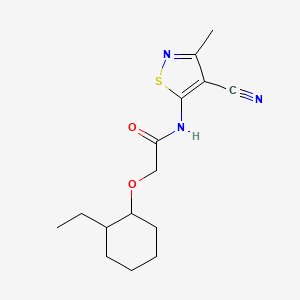 molecular formula C15H21N3O2S B7043487 N-(4-cyano-3-methyl-1,2-thiazol-5-yl)-2-(2-ethylcyclohexyl)oxyacetamide 