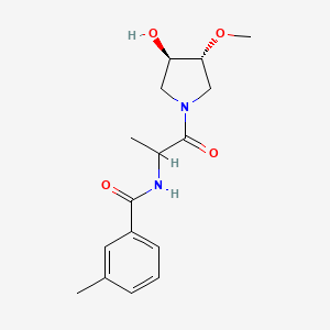 molecular formula C16H22N2O4 B7043527 N-[1-[(3R,4R)-3-hydroxy-4-methoxypyrrolidin-1-yl]-1-oxopropan-2-yl]-3-methylbenzamide 