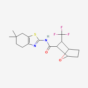molecular formula C17H21F3N2O2S B7043702 N-(6,6-dimethyl-5,7-dihydro-4H-1,3-benzothiazol-2-yl)-3-(trifluoromethyl)-7-oxabicyclo[2.2.1]heptane-2-carboxamide 