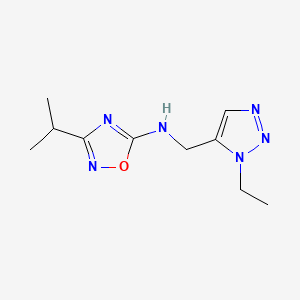 molecular formula C10H16N6O B7043708 N-[(3-ethyltriazol-4-yl)methyl]-3-propan-2-yl-1,2,4-oxadiazol-5-amine 