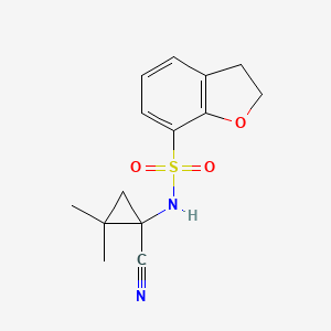 molecular formula C14H16N2O3S B7043845 N-(1-cyano-2,2-dimethylcyclopropyl)-2,3-dihydro-1-benzofuran-7-sulfonamide 