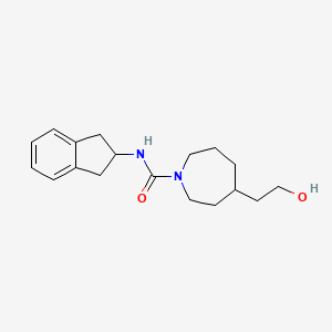 molecular formula C18H26N2O2 B7043872 N-(2,3-dihydro-1H-inden-2-yl)-4-(2-hydroxyethyl)azepane-1-carboxamide 