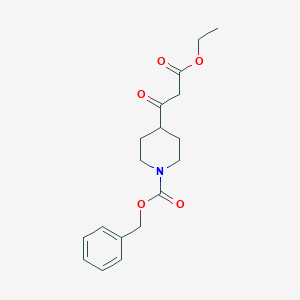 molecular formula C18H23NO5 B070450 4-(3-乙氧基-3-氧代丙酰基)哌啶-1-羧酸苄酯 CAS No. 167414-75-7