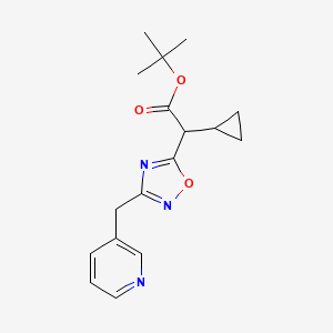 molecular formula C17H21N3O3 B7045031 Tert-butyl 2-cyclopropyl-2-[3-(pyridin-3-ylmethyl)-1,2,4-oxadiazol-5-yl]acetate 