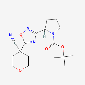 molecular formula C17H24N4O4 B7045044 tert-butyl (2S)-2-[5-(4-cyanooxan-4-yl)-1,2,4-oxadiazol-3-yl]pyrrolidine-1-carboxylate 