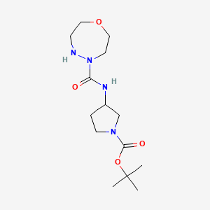 molecular formula C14H26N4O4 B7045068 Tert-butyl 3-(1,4,5-oxadiazepane-4-carbonylamino)pyrrolidine-1-carboxylate 