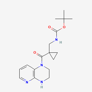molecular formula C17H24N4O3 B7045155 tert-butyl N-[[1-(3,4-dihydro-2H-pyrido[2,3-b]pyrazine-1-carbonyl)cyclopropyl]methyl]carbamate 