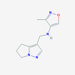 molecular formula C11H14N4O B7045159 N-(5,6-dihydro-4H-pyrrolo[1,2-b]pyrazol-3-ylmethyl)-3-methyl-1,2-oxazol-4-amine 
