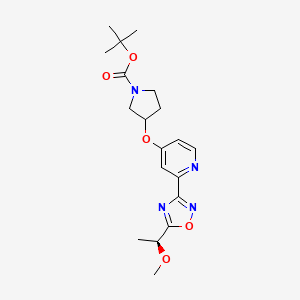 molecular formula C19H26N4O5 B7045247 tert-butyl 3-[2-[5-[(1S)-1-methoxyethyl]-1,2,4-oxadiazol-3-yl]pyridin-4-yl]oxypyrrolidine-1-carboxylate 