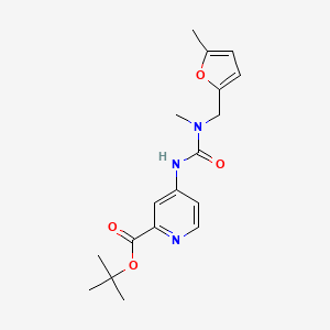 molecular formula C18H23N3O4 B7045274 Tert-butyl 4-[[methyl-[(5-methylfuran-2-yl)methyl]carbamoyl]amino]pyridine-2-carboxylate 