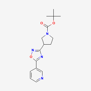 molecular formula C16H20N4O3 B7045289 Tert-butyl 3-(5-pyridin-3-yl-1,2,4-oxadiazol-3-yl)pyrrolidine-1-carboxylate 