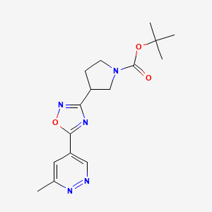 molecular formula C16H21N5O3 B7045296 Tert-butyl 3-[5-(6-methylpyridazin-4-yl)-1,2,4-oxadiazol-3-yl]pyrrolidine-1-carboxylate 