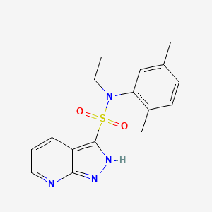 molecular formula C16H18N4O2S B7045316 N-(2,5-dimethylphenyl)-N-ethyl-2H-pyrazolo[3,4-b]pyridine-3-sulfonamide 