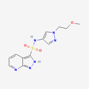 molecular formula C12H14N6O3S B7045326 N-[1-(2-methoxyethyl)pyrazol-4-yl]-2H-pyrazolo[3,4-b]pyridine-3-sulfonamide 
