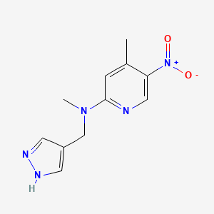 molecular formula C11H13N5O2 B7045361 N,4-dimethyl-5-nitro-N-(1H-pyrazol-4-ylmethyl)pyridin-2-amine 