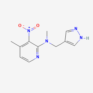molecular formula C11H13N5O2 B7045368 N,4-dimethyl-3-nitro-N-(1H-pyrazol-4-ylmethyl)pyridin-2-amine 