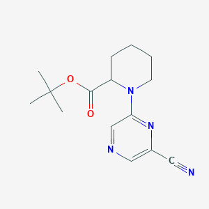molecular formula C15H20N4O2 B7045381 Tert-butyl 1-(6-cyanopyrazin-2-yl)piperidine-2-carboxylate 