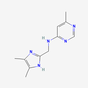molecular formula C11H15N5 B7045401 N-[(4,5-dimethyl-1H-imidazol-2-yl)methyl]-6-methylpyrimidin-4-amine 