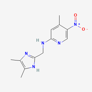 molecular formula C12H15N5O2 B7045415 N-[(4,5-dimethyl-1H-imidazol-2-yl)methyl]-4-methyl-5-nitropyridin-2-amine 