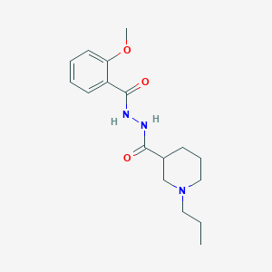 molecular formula C17H25N3O3 B7045655 N'-(2-methoxybenzoyl)-1-propylpiperidine-3-carbohydrazide 