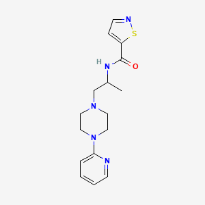 molecular formula C16H21N5OS B7045683 N-[1-(4-pyridin-2-ylpiperazin-1-yl)propan-2-yl]-1,2-thiazole-5-carboxamide 