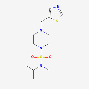 molecular formula C12H22N4O2S2 B7045782 N-methyl-N-propan-2-yl-4-(1,3-thiazol-5-ylmethyl)piperazine-1-sulfonamide 