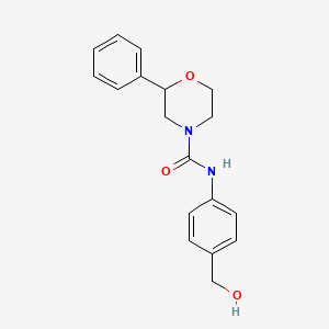 molecular formula C18H20N2O3 B7045812 N-[4-(hydroxymethyl)phenyl]-2-phenylmorpholine-4-carboxamide 
