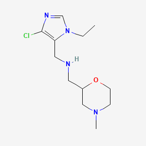 molecular formula C12H21ClN4O B7045909 N-[(5-chloro-3-ethylimidazol-4-yl)methyl]-1-(4-methylmorpholin-2-yl)methanamine 