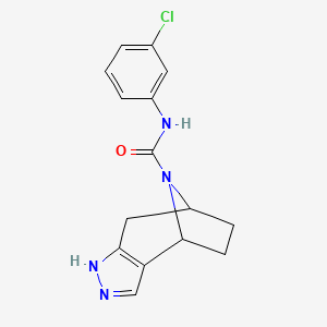 molecular formula C15H15ClN4O B7045938 N-(3-chlorophenyl)-4,5,11-triazatricyclo[6.2.1.02,6]undeca-2(6),3-diene-11-carboxamide 