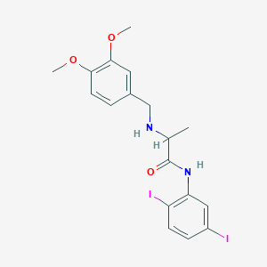 molecular formula C18H20I2N2O3 B7045995 N-(2,5-diiodophenyl)-2-[(3,4-dimethoxyphenyl)methylamino]propanamide 