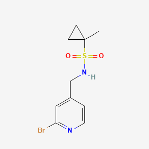 molecular formula C10H13BrN2O2S B7046159 N-[(2-bromopyridin-4-yl)methyl]-1-methylcyclopropane-1-sulfonamide 