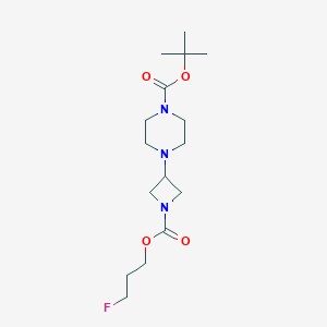 molecular formula C16H28FN3O4 B7046166 Tert-butyl 4-[1-(3-fluoropropoxycarbonyl)azetidin-3-yl]piperazine-1-carboxylate 