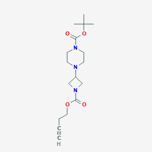 molecular formula C17H27N3O4 B7046190 Tert-butyl 4-(1-but-3-ynoxycarbonylazetidin-3-yl)piperazine-1-carboxylate 