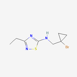 molecular formula C8H12BrN3S B7046247 N-[(1-bromocyclopropyl)methyl]-3-ethyl-1,2,4-thiadiazol-5-amine 